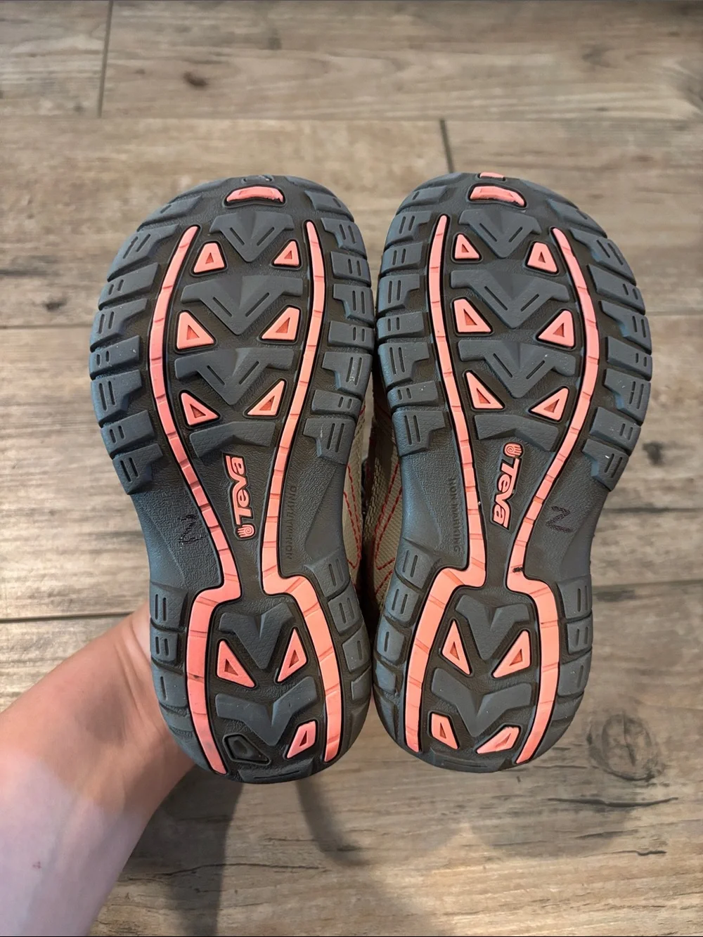 Teva Kids Gray and Coral Sport Sandals Size 10